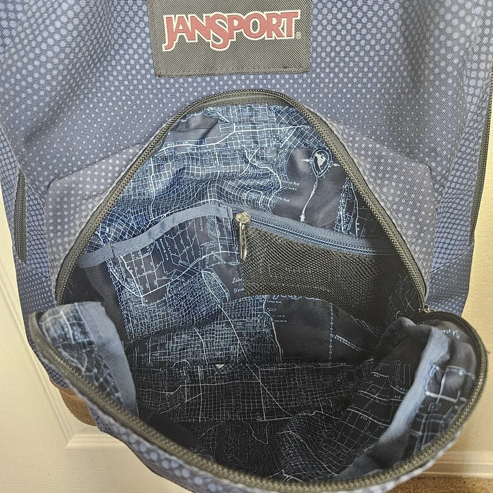 Jansport Suede Bottom Backpack Map Of Seattle Interior Laptop and Tablet Sleeve